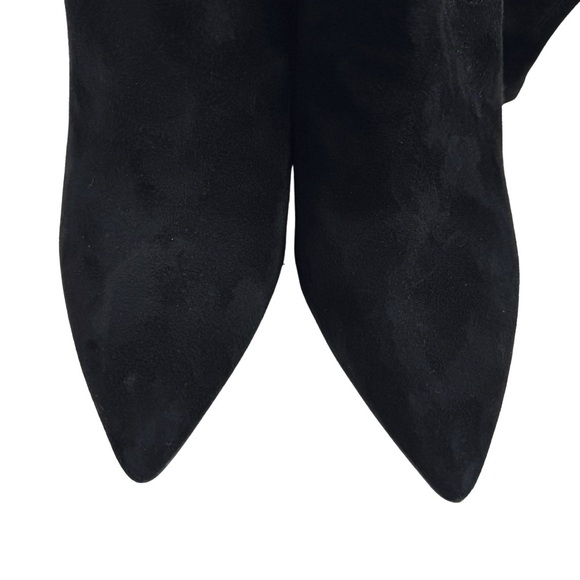 Coach Cece Black Suede Tall Boot in Box Womens 7.5 Pull-On Knee High Logo - Picture 6 of 9
